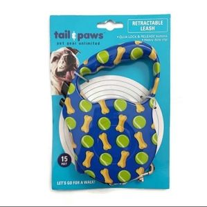 Dog Retractable Blue and Green Leash 15ft.